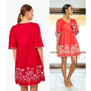 Tuckernuck | Scarlett Embroidered Britton Dress | Cherry Red | Sz M